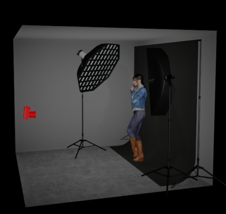 黒背景布『大黒門』とGodoxライティング機材を使ったスタジオ撮影セット